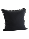 Housse de coussin noir avec pompons